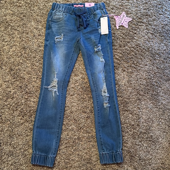 GOGO STAR Big Girls Casual Destructed Elastic Waistband Joggers Size 10 - Picture 3 of 5